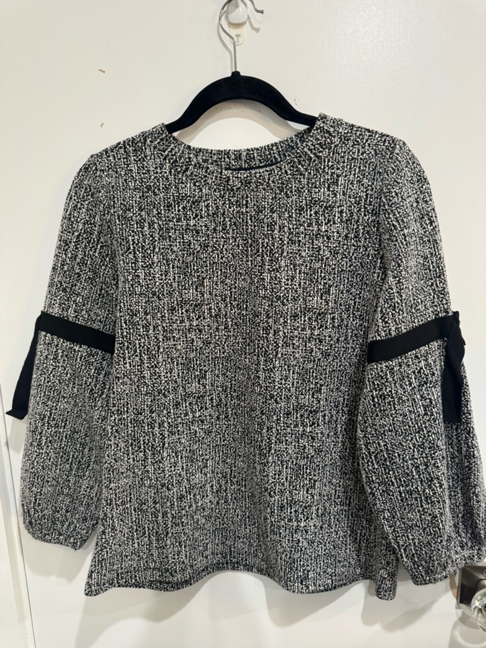 Karl Lagerfeld Black and White Logo Knit Top